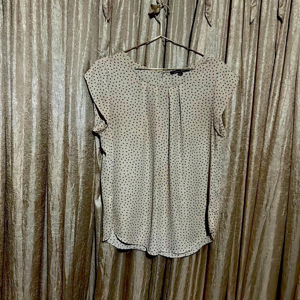 Sweet Rain XL blouse. Beige and Navy.